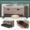 CITYLIGHT Storage Bench, Entryway Bench with Removable Basket and 2 Drawers, Shoe Bench with Removable Cushion for Hallway, Entryway, Living Room (White Washed),32 inchs view 4