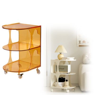 40x53x56cm, 13 Colors, Acrylic Sofa Side Table, Original Acrylic Side Table, Rolling Storage cart, Open Storage, Easy to Move, Can Place Snacks, Drinks, Cosmetics