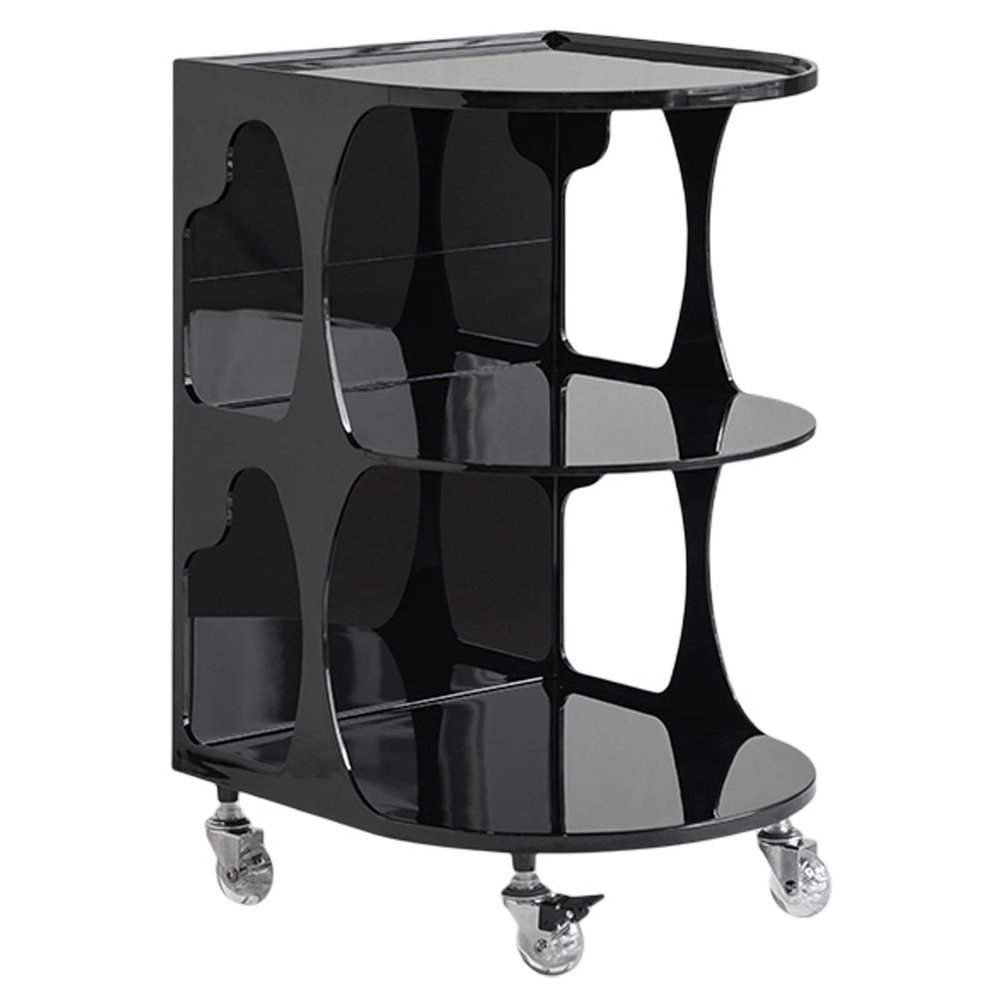 Acrylic Trolley, 3-Tier Acrylic Slim Slide Out Storage Rolling cart, 40x53x56cm, 13 Colors, PC Plastic Material, Open Storage, Easy to Move, Suitable for Living Room and Bedroom