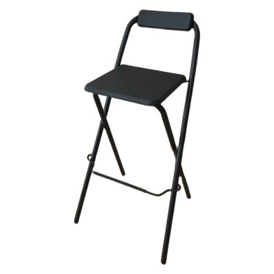 Modern Foldable Counter Height Bar Stool for Adults, Folding Kitchen Breakfast Seat High Chair, Office Party Square Stool, for Home, Living Room, Lounge (Color : Black, Size : 65cm/26inch)
