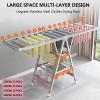 UVCMDUI Clothes Horse Indoor with Wheels, Airing Rack Clothes Airer Indoor Folding with Height-Adjustable Wings, Free-Standing Foldable Clothes Drying Rack for Indoor Outdoor,1.5m view 2