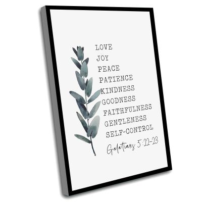 Canvas Quotes Wall Decor Bedroom,Fruit Of The Spirit Wall Art Printable,Fruit Of The Spirit Sign,Bible Verse Sign,Farmhouse Wall Decor,Galatians 5 22 Christian Gifts,16x24 Inch Framed Wall Art