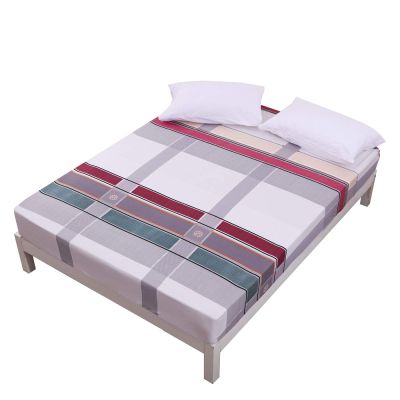 FCLDESHOP 4 Way Stretch Fitted Sheet,Poly Cotton Printed Brushed Bedding Sheets, Boys Girls Bedroom Deep Pocket Mattress Cover Mattress Topper,Square 2,140X200cmX25cm