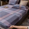 FCLDESHOP Moisture Wicking Fitted Bed Sheets,Pure Cotton Thickened Bed Sheet Brushed Fitted Sheet, Non-Slip Printed Mattress Protector Suitable for All Seasons,Stripe,150cm200cm view 2