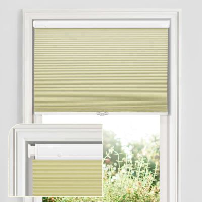 MiLin Cordless Cellular Shades No Tools No Drill Blinds for Windows Shades for Indoor Windows Magnetic Door Blinds (Blackout - Warm Glow, 17" W x 48" H)