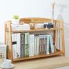 NEWCES Bookcases Bookshelf 2-Tiers Bamboo Desktop Vertical Bookshelf Desktop Storage Rack Rack Student Multi-Function Small Bookshelf Bookcases and Book Shelves (Color : B) view 2