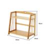 NEWCES Bookcases Bookshelf 2-Tiers Bamboo Desktop Vertical Bookshelf Desktop Storage Rack Rack Student Multi-Function Small Bookshelf Bookcases and Book Shelves (Color : B) view 3