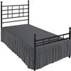 Twin Bed Skirt 8 Inch Drop Split Corner Ruffle Gathered Style, 100% Microfiber Luxury 1 Piece Bed Skirt Dust Ruffle Twin Size 39 x 75 Wrinkle & Fade Resistant - Dark Grey Solid. view 2