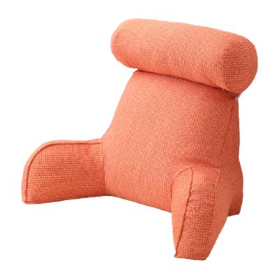 DSFEN Reading Pillow,Big Backrest Bed Rest Pillow with Arms,Detachable Pillowstv Pillow,Neck Roll & Lumbar Support Pillow-Set of 2,Orange
