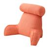 DSFEN Reading Pillow,Big Backrest Bed Rest Pillow with Arms,Detachable Pillowstv Pillow,Neck Roll & Lumbar Support Pillow-Set of 2,Orange view 1