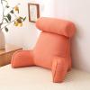 DSFEN Reading Pillow,Big Backrest Bed Rest Pillow with Arms,Detachable Pillowstv Pillow,Neck Roll & Lumbar Support Pillow-Set of 2,Orange view 2