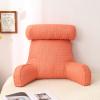 DSFEN Reading Pillow,Big Backrest Bed Rest Pillow with Arms,Detachable Pillowstv Pillow,Neck Roll & Lumbar Support Pillow-Set of 2,Orange view 3