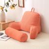 DSFEN Reading Pillow,Big Backrest Bed Rest Pillow with Arms,Detachable Pillowstv Pillow,Neck Roll & Lumbar Support Pillow-Set of 2,Orange view 4