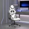 CUMYZO Massage Gaming Chair with Footrest White&Black Faux Leather 16.1kg/35.42ib Gaming Chairs view 1