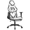 CUMYZO Massage Gaming Chair with Footrest White&Black Faux Leather 16.1kg/35.42ib Gaming Chairs view 2
