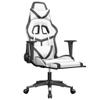 CUMYZO Massage Gaming Chair with Footrest White&Black Faux Leather 16.1kg/35.42ib Gaming Chairs view 3