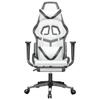 CUMYZO Massage Gaming Chair with Footrest White&Black Faux Leather 16.1kg/35.42ib Gaming Chairs view 4