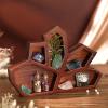 CLEIDE Crystal Holder Moon Tray with Round Dish Display, Multi Use for Displaying Crystals, Natural Pine Wooden Crystal Tray, Organizing Jewellery, for Stones Healing Crystals Storage and Organizer view 4
