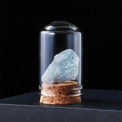 Celestite Crystals Bottles Mineral Specimen Strawberry Crystal Natural Stones Set for Indoor Decoration, Experimental Study Gift Collection Reiki Healing Witchcraft Supplies
