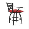 415 Jackie with Arms 25" Swivel Counter Stool with Black Wrinkle Finish and Canter Red Seat view 3