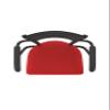 415 Jackie with Arms 25" Swivel Counter Stool with Black Wrinkle Finish and Canter Red Seat view 4
