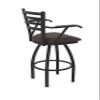 415 Jackie with Arms 30" Swivel Bar Stool with Black Wrinkle Finish and Rein Coffee Seat view 3