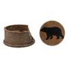 1 Set of Faux Wood Rustic Forest Black Bear Coaster Holder with 4 Round Coasters view 2