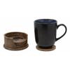 1 Set of Faux Wood Rustic Forest Black Bear Coaster Holder with 4 Round Coasters view 4