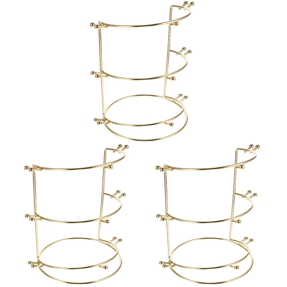 Cabilock 3pcs Crown Display Stand Bridal Headband Metal Tiara Headband Holder Rack Stand Holder Table Hair Hoops Rack Hair Band for Display Headwear