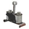 1 Pcs Of Galvanized Metal Western Rustic Black Bear Salt & Pepper Shakers Holder Carrier view 3