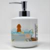 Caroline's Treasures WDK5761SOAP Irish Setter in Bathtub Ceramic Soap Dispenser Hand Soap Dispenser Pump Bottles for Bathroom Kitchen, Empty Refillable Liquid Soap Container view 1