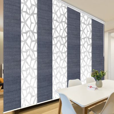 7-Panel Single Rail White Panel Track Extendable 110"-153"W x 94"H, Panel width 23.5", Icy White, Aegean
