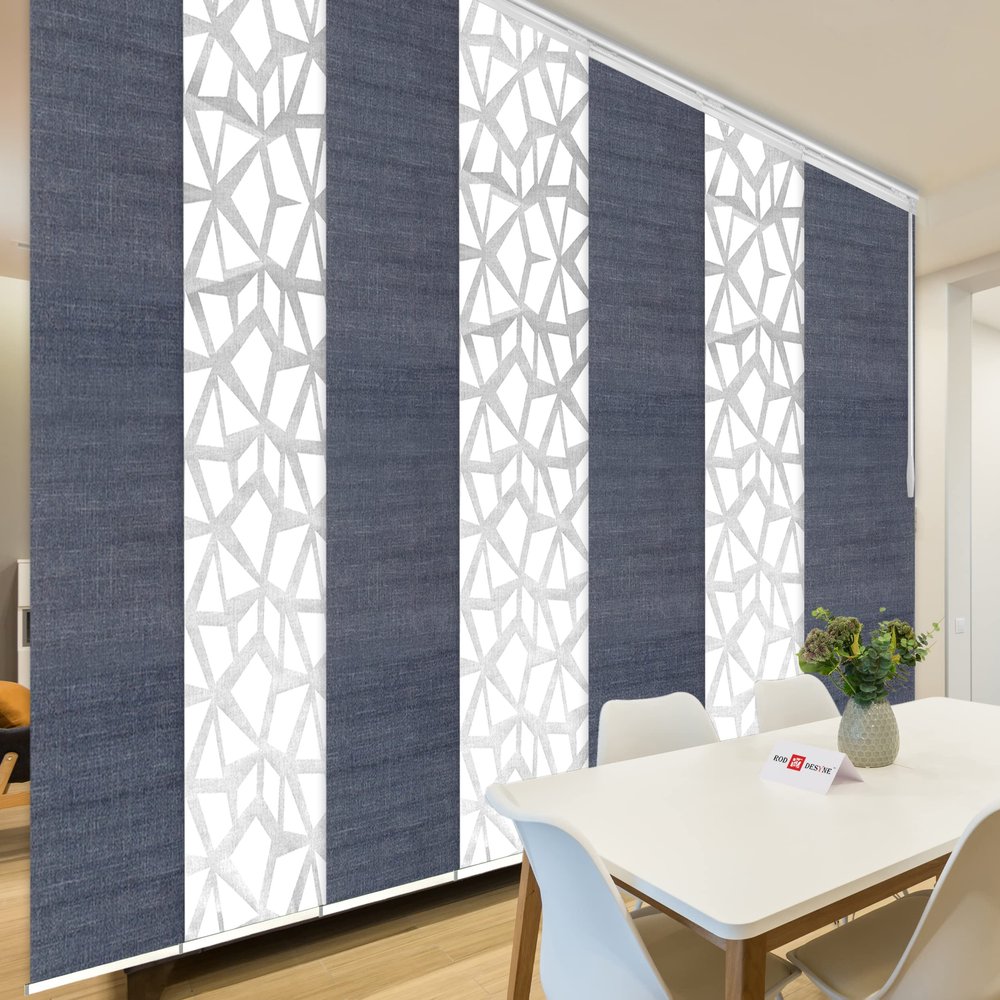 7-Panel Single Rail White Panel Track Extendable 110"-153"W x 94"H, Panel width 23.5", Icy White, Aegean