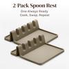 Cooler Kitchen Cream Silicone Spoon Rest for Stove Top with Drip Pad (Two Pack) - Heat-Resistant, BPA-Free Utensil Rest & Spoon Holder for Kitchen Counter - Grill Utensil Holder for Spatulas view 4