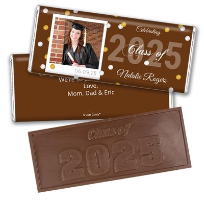 12ct Personalized Graduation Party Favors Engraved Chocolate Bars with Photo (12 Count) - Brown