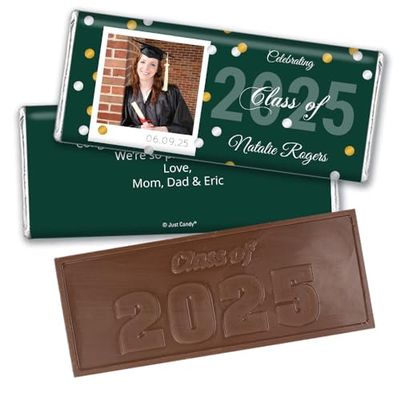 36ct Personalized Graduation Party Favors Engraved Chocolate Bars with Photo (36 Count) - Forest