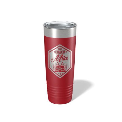 Alterd Industries Hockey Coach Gift - insulated tumbler with lid, hockey sticks personalized stainless steel cups, 20 oz travel coffee cup, athletic mug for men (20oz Tumbler, Maroon)