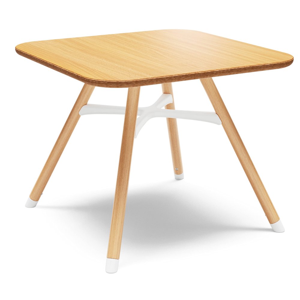 Lalo The Play Table, Wooden Preschool Table and Kids Activities with Easy to Clean Surface - Quick & Easy Set Up - Safe and Secure, 23 x 23 x 19 in - Natural