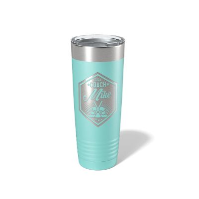 Alterd Industries Hockey Coach Gift - insulated tumbler with lid, hockey sticks personalized stainless steel cups, 20 oz travel coffee cup, athletic mug for men (20oz Tumbler, Mint)