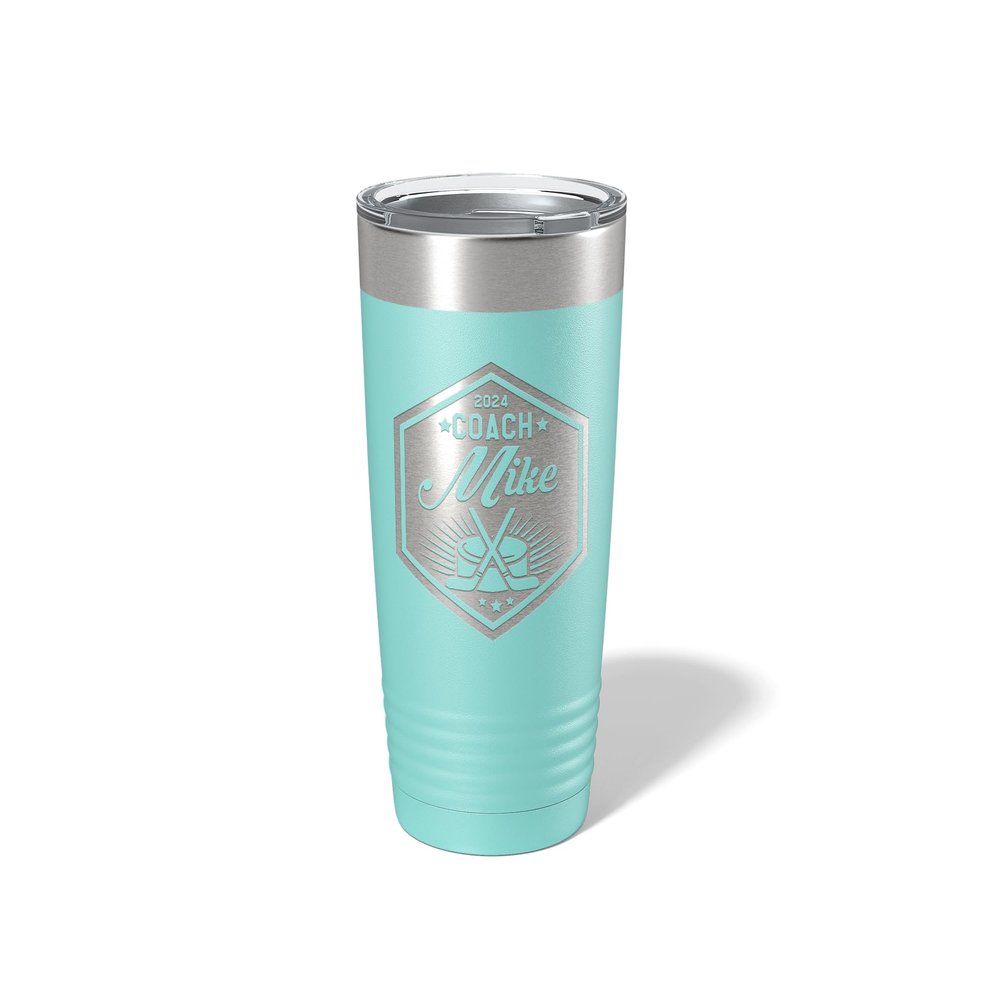Alterd Industries Hockey Coach Gift - insulated tumbler with lid, hockey sticks personalized stainless steel cups, 20 oz travel coffee cup, athletic mug for men (20oz Tumbler, Mint)