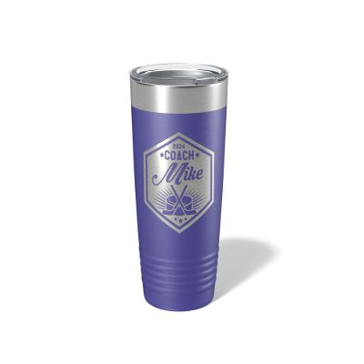 Alterd Industries Hockey Coach Gift - insulated tumbler with lid, hockey sticks personalized stainless steel cups, 20 oz travel coffee cup, athletic mug for men (20oz Tumbler, Purple)