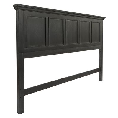 Office Star Products OSP Home Furnishings Farmhouse Basics King Headboard Only, Rustic Black Finish