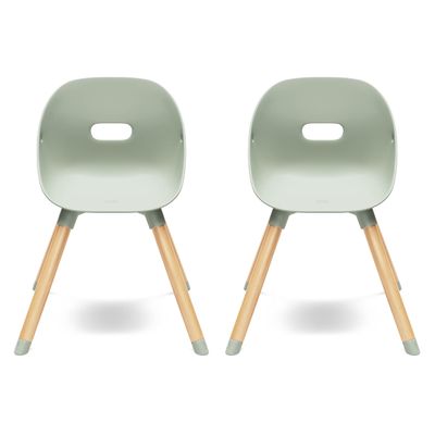 Lalo 2-Pack Play Chairs, Wood & Non-Toxic Plastic Toddler Chairs - Sturdy, Easy to Clean, Up to 200 lb. Weight Capacity, Blueberry