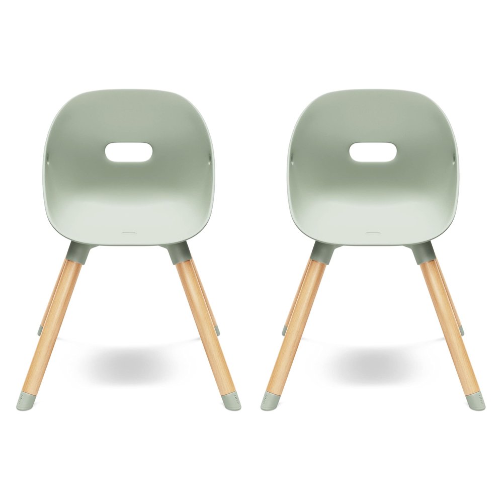 Lalo 2-Pack Play Chairs, Wood & Non-Toxic Plastic Toddler Chairs - Sturdy, Easy to Clean, Up to 200 lb. Weight Capacity, Blueberry