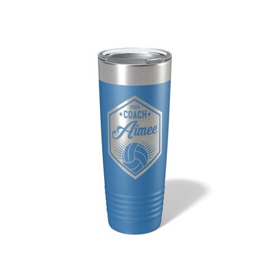 Alterd Industries Volleyball Coach Gift - insulated tumbler with lid, travel coffee mug, personalized stainless steel cups, 20 oz tumbler, girl sports coaches (20oz Tumbler, Royal Blue)