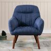 CAELUM Mid-Century Linen Arm Chair, Navy view 2