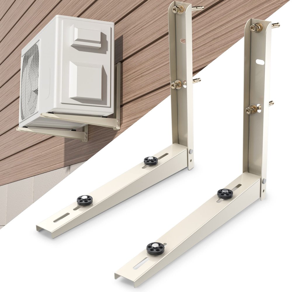 Cestluck Mini Split AC Bracket: Wall Mount for Ductless Mini Split AC/ Heating System 9000 12000 18000 24000 BTU, Foldable Wall Mounting Bracket Air Conditioning Support, Max 400 LBS