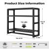 Galood Over The Toilet Storage Bathroom Shelves Wall Mounted 3 Tier Space Saver Corner Shelf Organizer Bamboo Towel Rack Toilet Paper Cabinet with Hanging Rod Black view 2