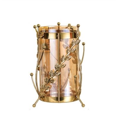 Decoration Vase Modern Metal Vase Table Decoration Dry Flower Arrangement Wine Cabinet Decoration Home Decor Terrarium Glass Vase Multi-Purpose Decorative (Size : L)