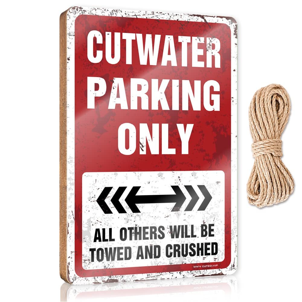 CakJuice Wood Signs Decor Cutwater Parking Only Wooden Sign Bathroom Wall Art Bedroom Accessories (Size : 15X28CM)